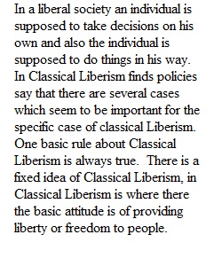 Classical Liberism
